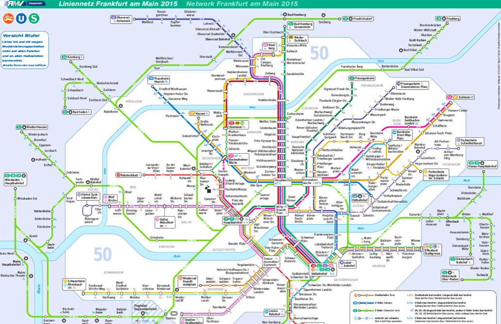 Карта метро Франкфурта
